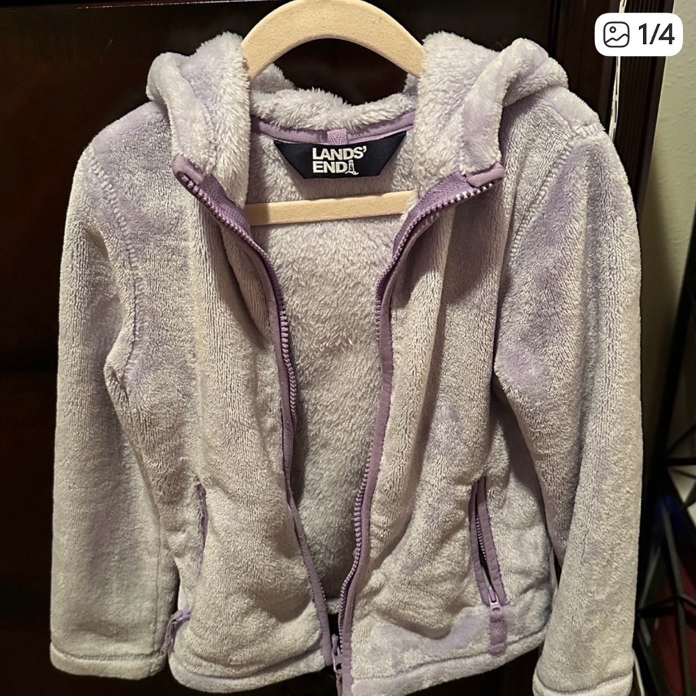 Lands' End Kids' Lavender Fleece Zip-Up